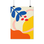 A stylish poster of a bright and colourful abstract flower Blue, Red, Yellow, Peach and Orange. A high quality print that makes a great statement piece. Available in Matte or Glossy art print. Poster available in various sizes. 8.3 x 11.7 inch (21.08 x 29.72 cm) , 11. 7 x 16. 5 inch (29.72 x 41.91 cm), 16.5 x 23.4 inch (41.91 x 59.44 cm)