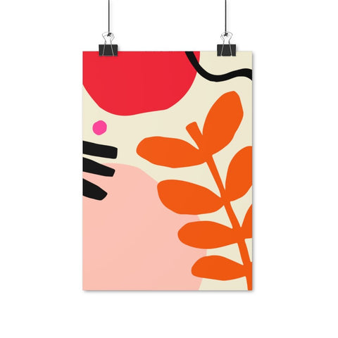 A stylish poster of a bright and colourful abstract flower, Orange, Peach, Black and Pink. A high quality print that makes a great statement piece.   Available in Matte or Glossy print. Various sizes available. 8.3 x 11.7 inch (21.08 x 29.72 cm), 11. 7 x 16. 5 inch (29.72 x 41.91 cm) , 16.5 x 23.4 inch (41.91 x 59.44 cm)