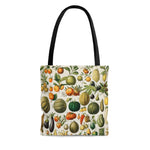 A stylish and practical accessory, this colourful Tote bag features a variety of fruits and vegetables, some of which include melons, pumpkins, aubergine, oranges, lemons and more. An image by Larousse, Pierre in 1898.   A multi-purpose and re-usable bag. Can be used as a Daytime Purse, shopping bag, beach bag and so much more! Available in small, medium or large www.ridethestyle.com