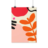 A stylish poster of a bright and colourful abstract flower, Orange, Peach, Black and Pink. A high quality print that makes a great statement piece.   Available in Matte or Glossy print. Various sizes available. 8.3 x 11.7 inch (21.08 x 29.72 cm), 11. 7 x 16. 5 inch (29.72 x 41.91 cm) , 16.5 x 23.4 inch (41.91 x 59.44 cm)